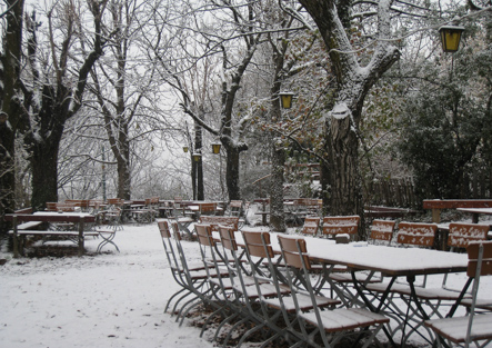 Bolzano Biergarten in Winter