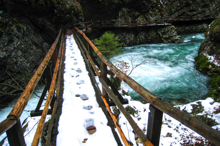 Vintgar Gorge in Winter